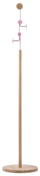 Hook tömör tölgyfa állófogas rózsaszín elemekkel - Gazzda