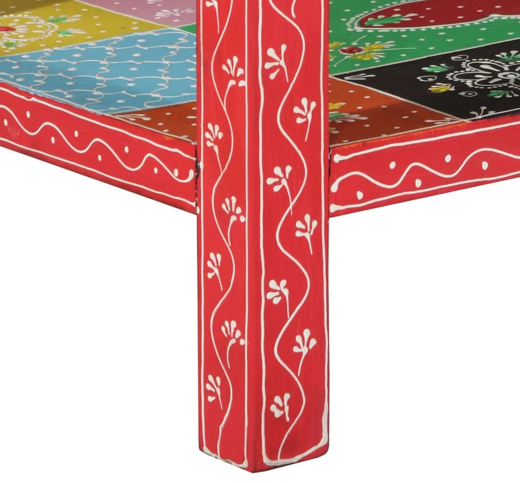 Színes Konzolasztal 100x30x75 cm Tömör Mangófából