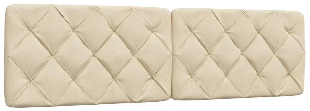 krémszínű szövet ágykeret LED-ekkel matrac nélkül 180 x 200 cm