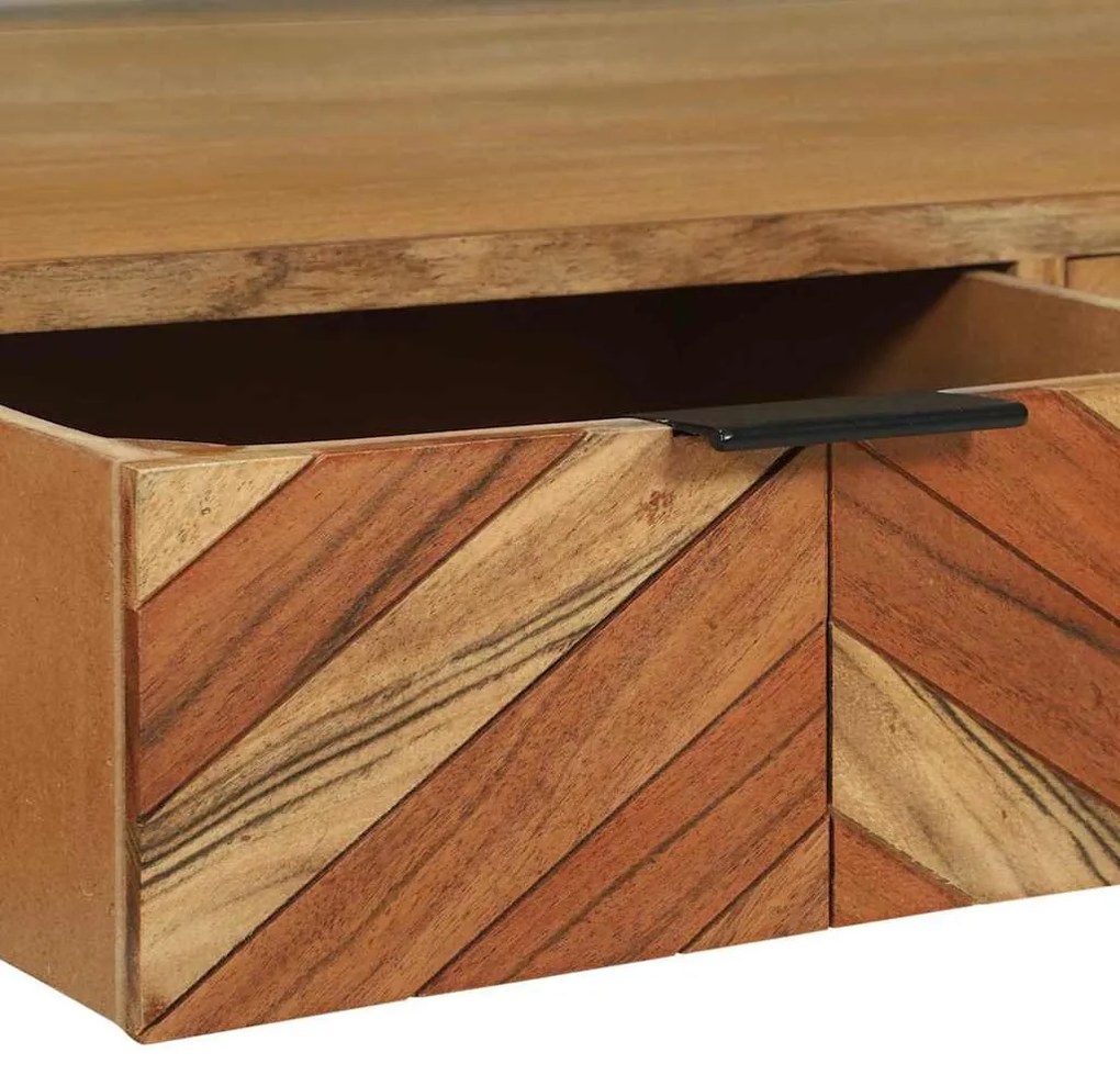 TV szekrény fiókkal Barna 100 x 35 x 50 cm Tömör akácfa