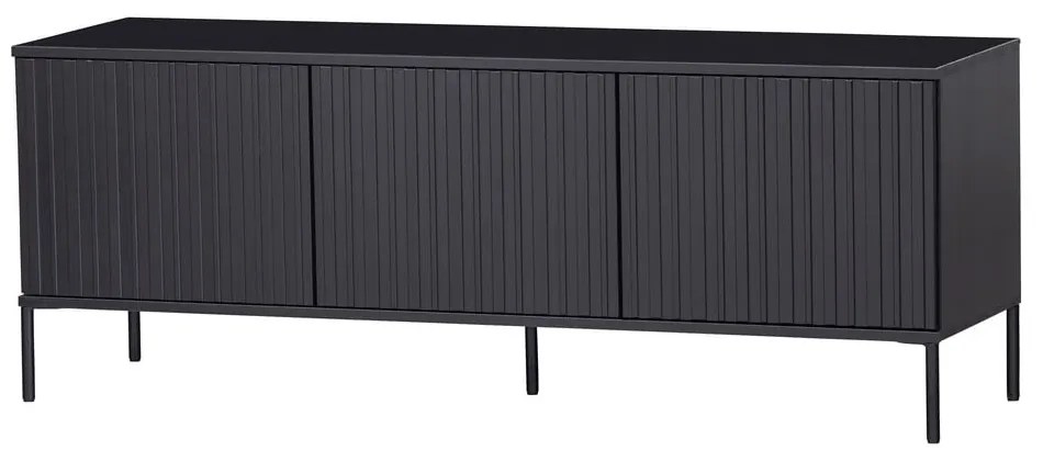 Fekete borovi fenyő TV-állvány 150x56x44 cm Gravure – WOOOD