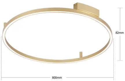 Brilagi PORTOFINO dimmelhető LED lámpatest, 60W, 230V, Ø 80 cm, arany + távirányító