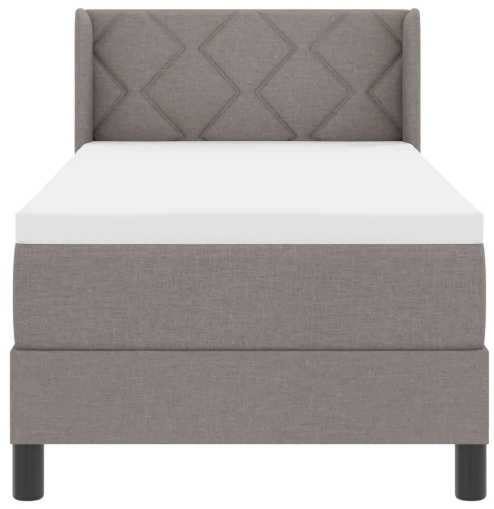 Boxspring ágy matraccal taupe színben, 80x200 cm szövet