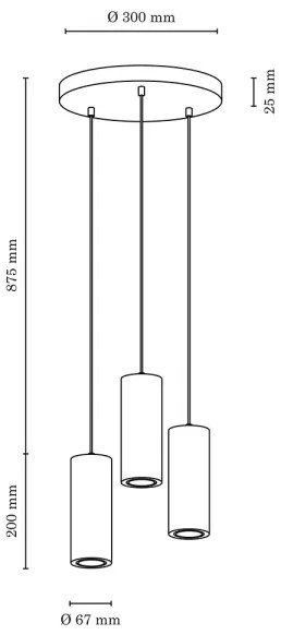Spot-Light 1551374R - LED Csillár zsinóron PIPE 3xGU10/5W/230V matt tölgy