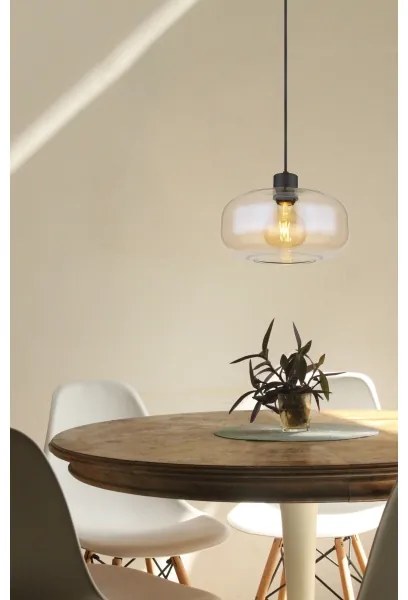 Globo 15566HA - Csillár zsinóron GIUSEPPE 1xE27/40W/230V átm. 28 cm átlátszó