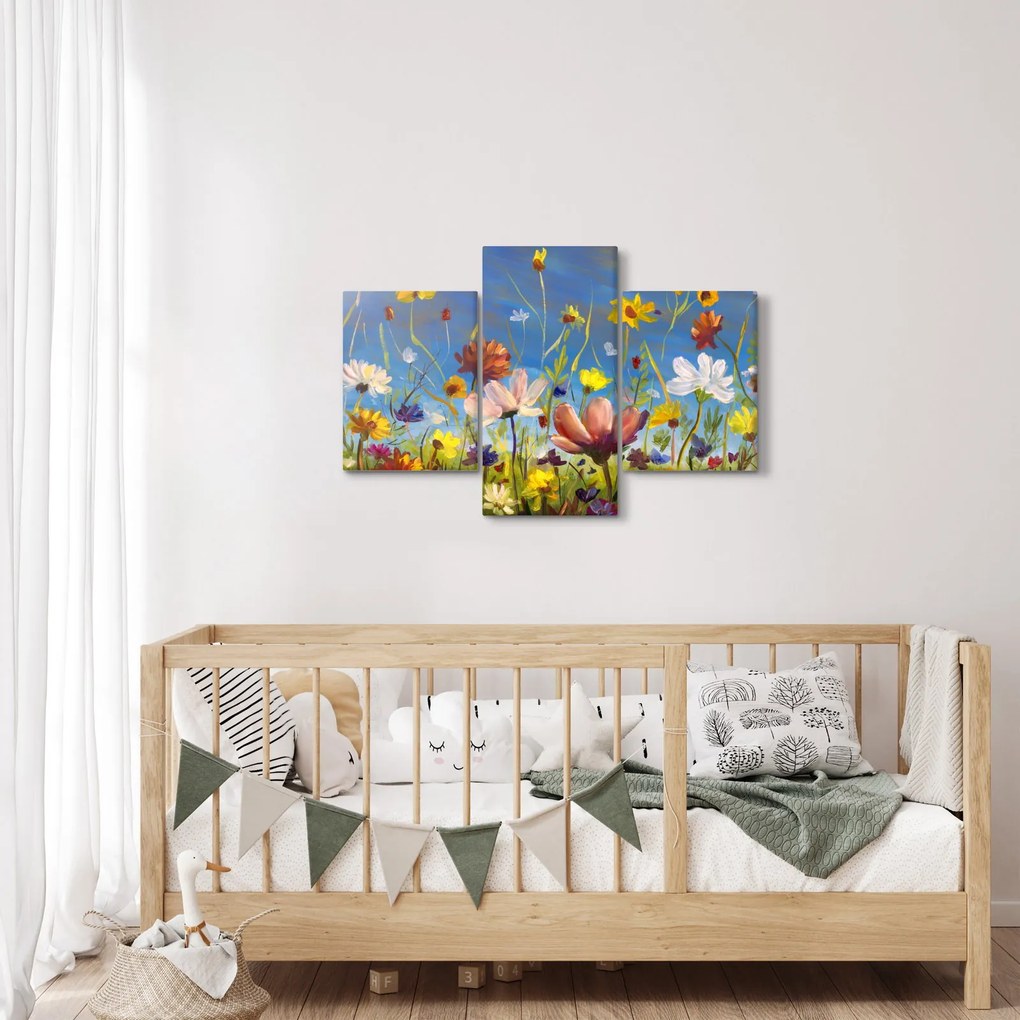 Festett kép egy virágzó rét (90x60 cm)