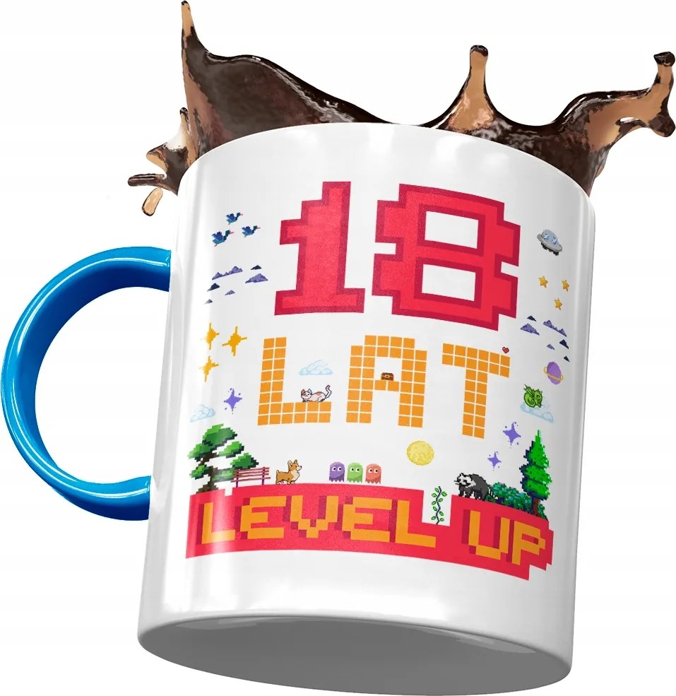 Kék Bögre Születésnapra 18 18. 18. Nyomtatott Fotóval