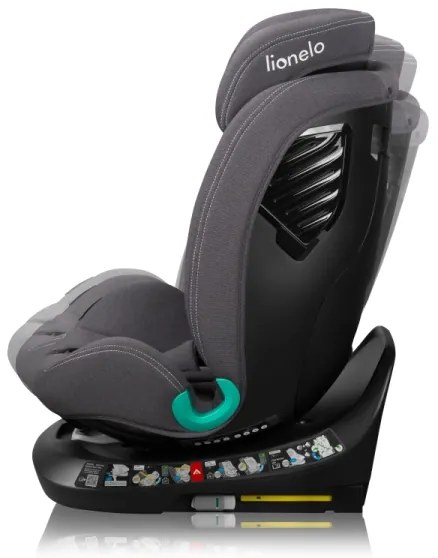 Lionelo - Forgatható autósülés bázissal BASTIAAN ONE i-Size 40-150 cm Szürke kő