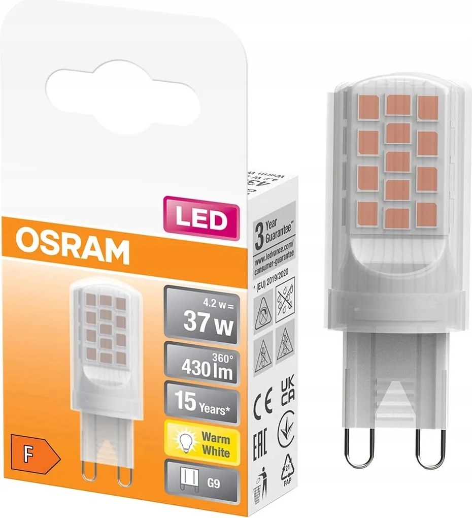 Led izzó G9 4,2W 37W 430lm 2700K Meleg Pin Osram