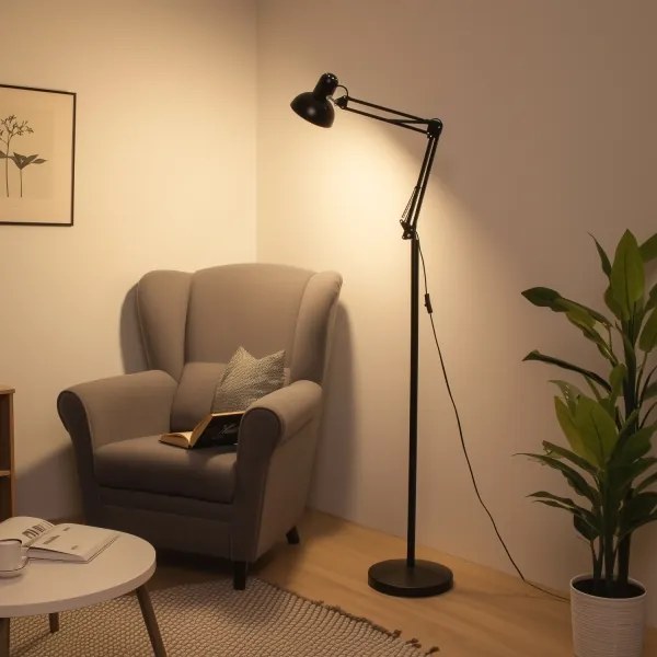 Brilagi - Flexibilis állólámpa TASKER 1xE27/60W/230V 184 cm fekete