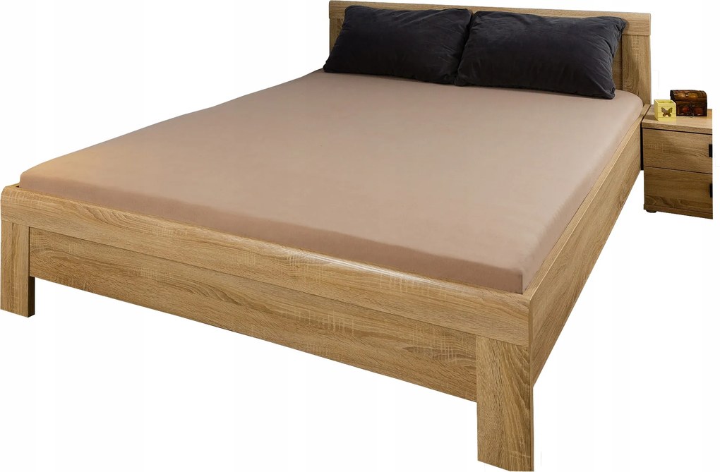 Topper jersey lepedő 180x200x8 cm gumis Hideg Bézs