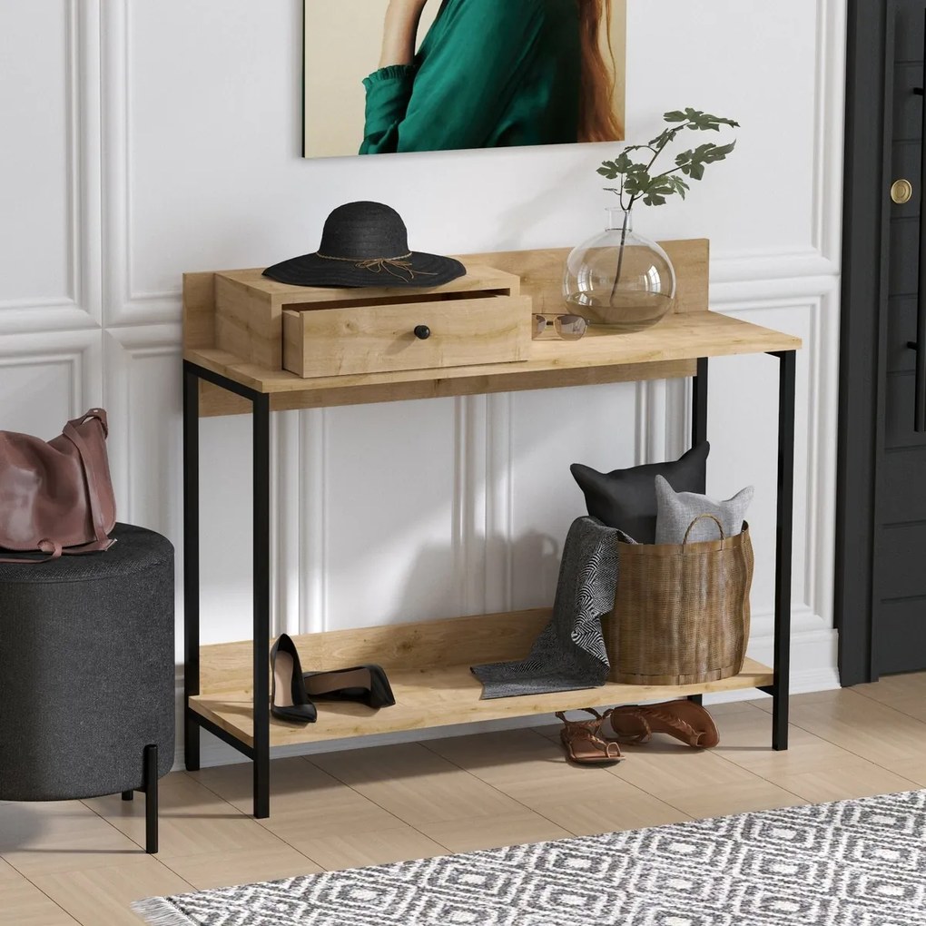 Alix Sapphire Oak konzolasztal