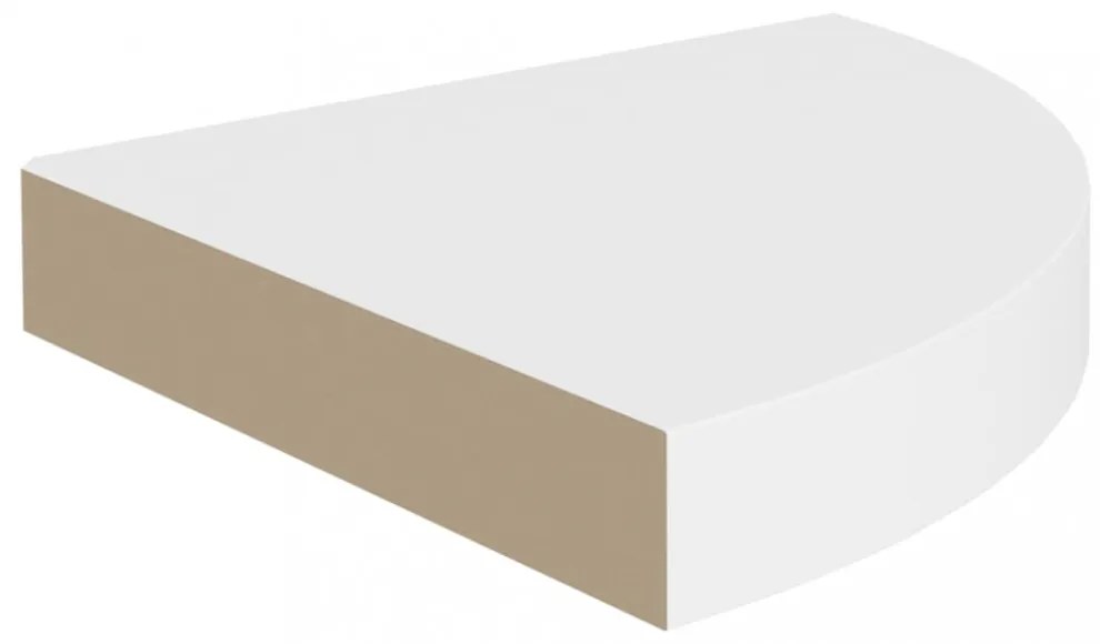 fehér MDF lebegő sarokpolc 25 x 25 x 3,8 cm