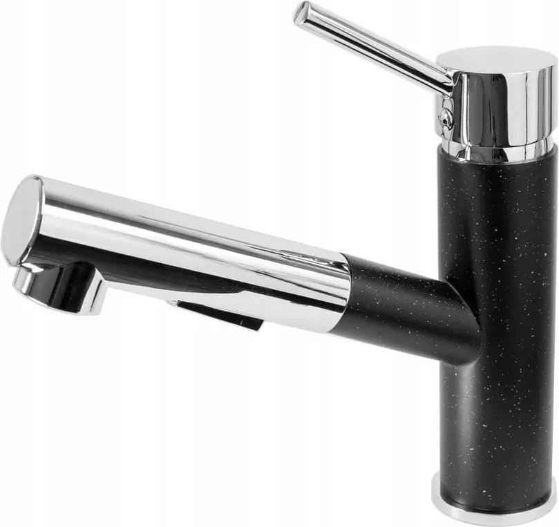 Konyhai csaptelep kihúzható kifolyócsővel CADO2 fekete Gamma