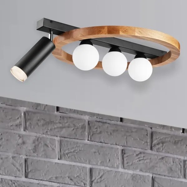 Spotlámpa OTIS 3xG9/5W/230V + 1xE27/15W/230V tölgy