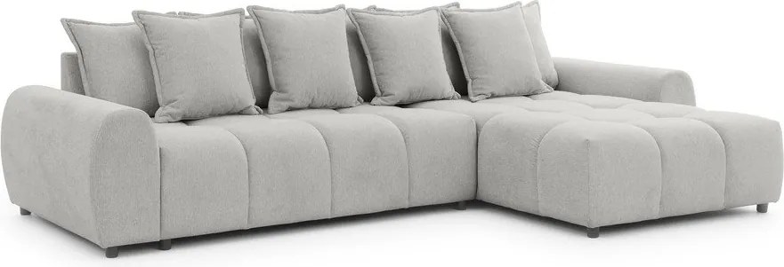 Világosszürke sarokkanapé (jobb oldali-heverő résszel) Albane – Ropez