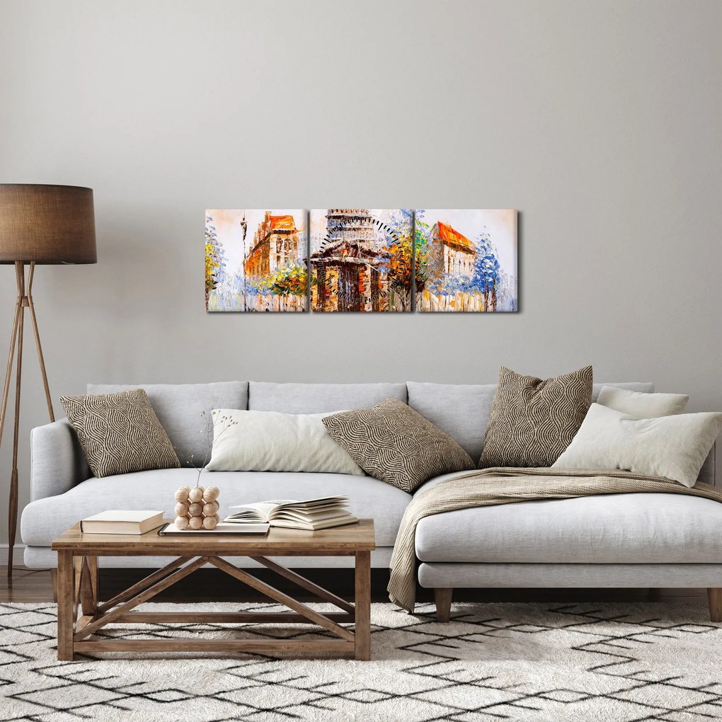 Kép - Festett városi emlékmű (órával) (90x30 cm)