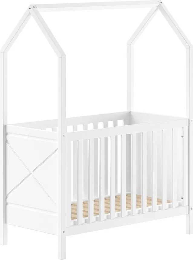 Fehér borovi fenyő babaágy állítható magassággal 60x120 cm Scott – Vipack