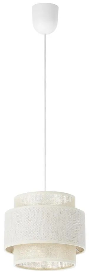 BOHO zsinóros függőlámpa 1x E27/60W/230V, átmérő 20 cm, krémszín/juta