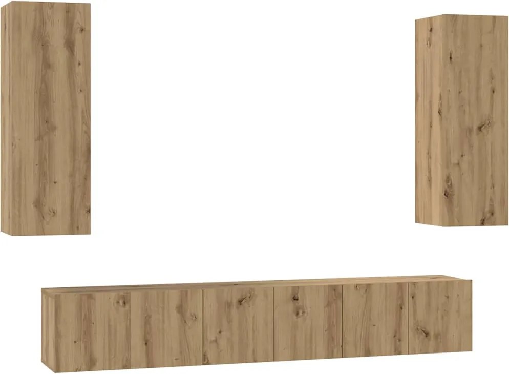vidaXL TV szekrény garnitúra 5 pcs Artisan tölgy Faanyag