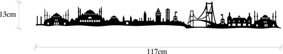 Istanbul fém fali dekoráció, 117×0,15 cm