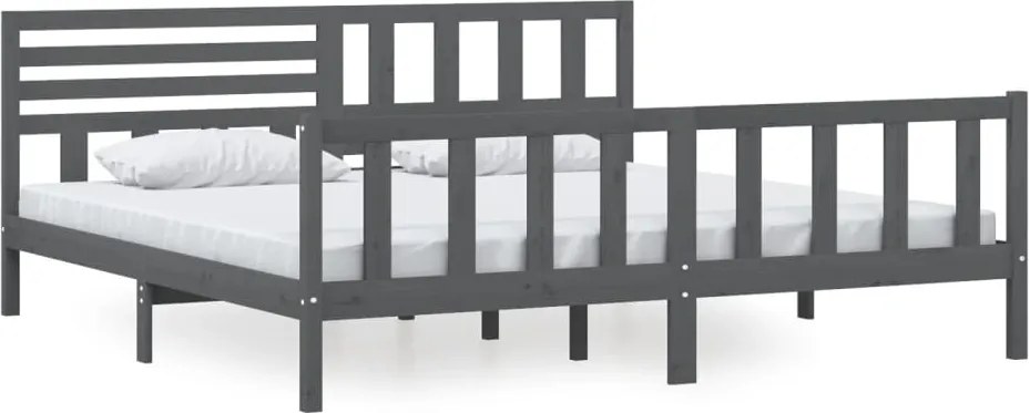 vidaXL szürke tömör fa ágykeret 200 x 200 cm