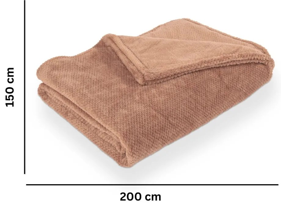 Barna mikroplüss takaró 150x200 cm Pippa – Tiseco Home Studio