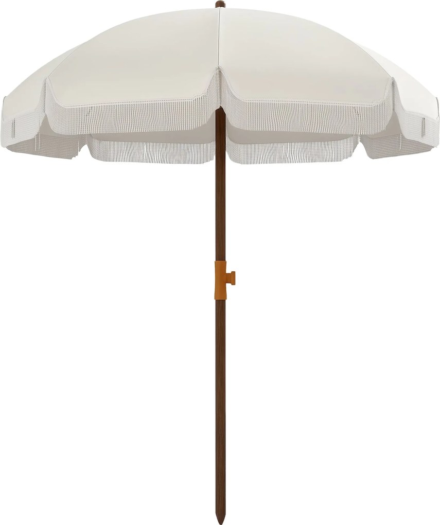 Outsunny Strandernyő Bőrönddel Ø190x210 cm Teraszi Napernyő 8 Rúddal, Kézi Nyitás, UV Ellenálló, Vízálló | Aosom