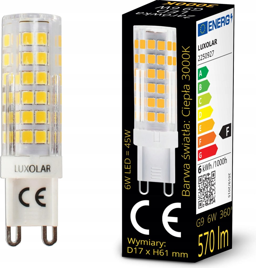 Led Izzó G9 6W Smd 3000K Ww 570lm Meleg szín