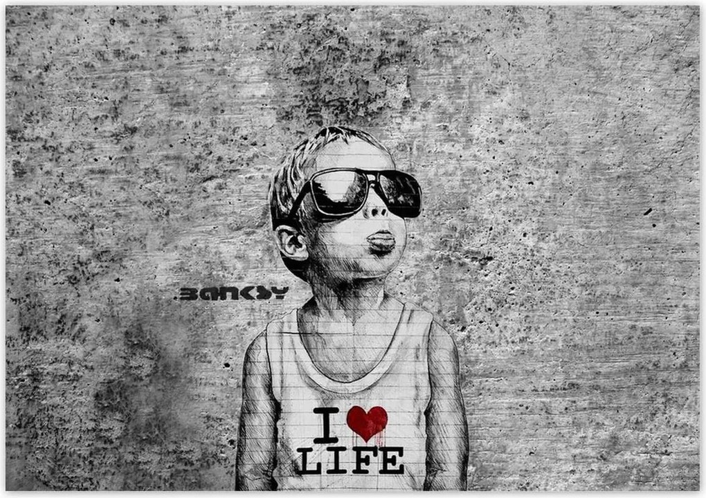 Poszterek 100x70 I love life Banksy
