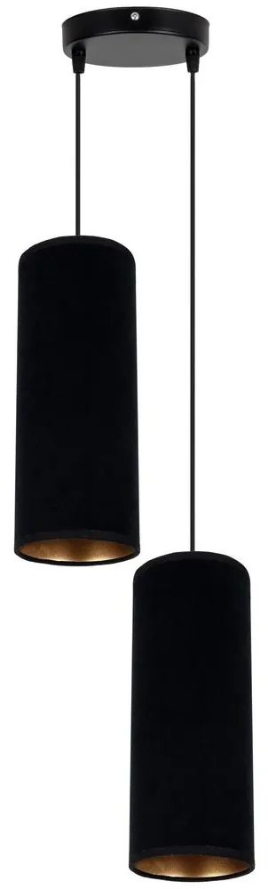 Csillár zsinóron AVALO 2xE27/60W/230V á. 20 cm fekete