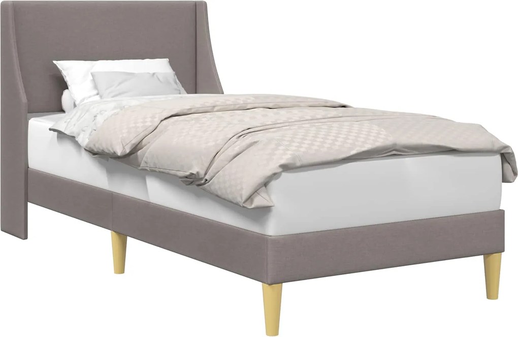 vidaXL Ágykeret fejtámlával Tópszínű 90 x 200 cm szövet