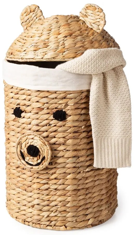 Natúr színű vízijácint játéktároló kosár ø 30x56 cm Bear – Compactor