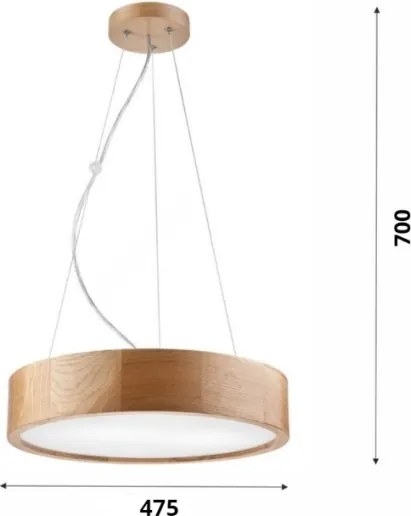 Brilagi - LED RGBW dimmelhető csillár CARVALHO 3xE27/9W/230V Wi‑Fi, tölgy, átm. 47,5 cm