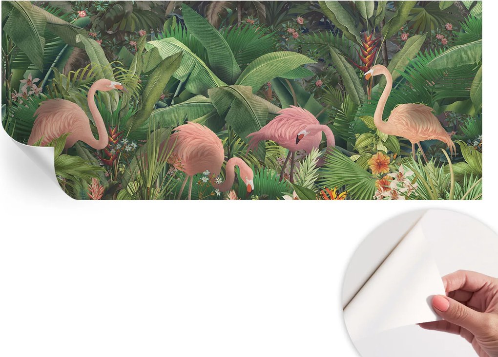 Fotótapéta Öntapadós Dekoratív tapéta Rózsaszín flamingók 250x104 cm