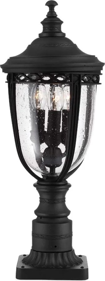 ELSTEAD FE-EB3-M-BLK ENGLISH BRIDLE Klasszikus Kültéri Állólámpa Fekete, Átlátszó E14 IP44