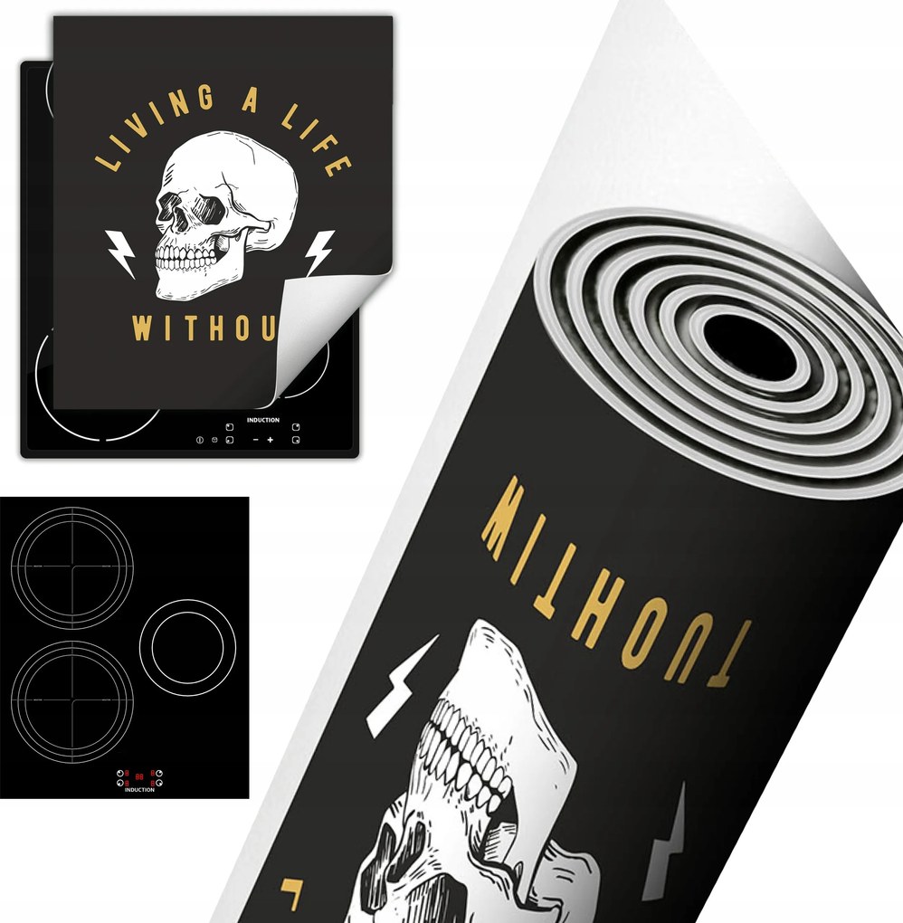 Tűzhelyvédő Szőnyeg Asztali Dekoráció 45x52 sötét koponya