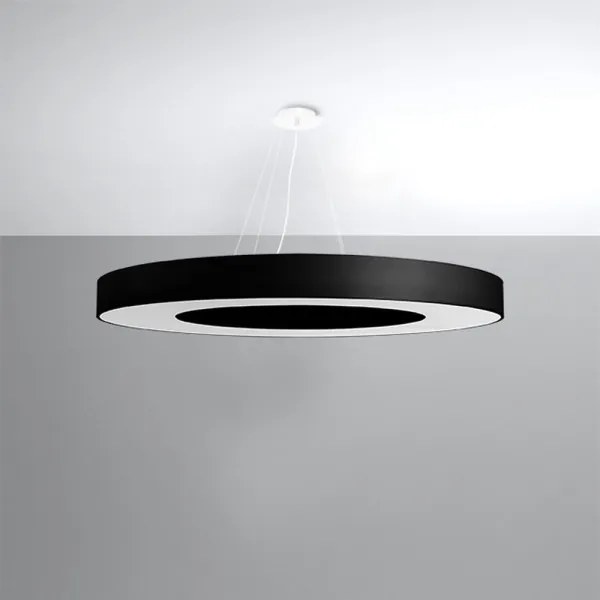 Sollux SL.0798 - Csillár zsinóron SATURNO SLIM 8xE27/60W/230V á. 90 cm fekete