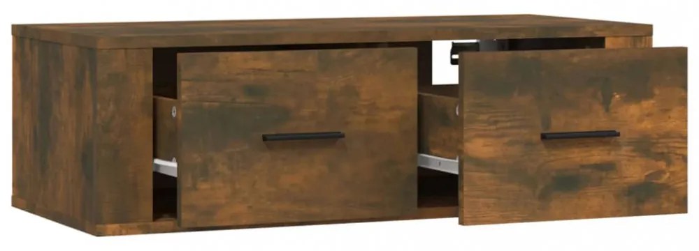 füstös tölgy színű szerelt fa függő TV-szekrény 80 x 36 x 25 cm