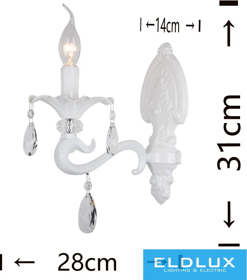UNIVERSO Fali lámpa 1 karos 1xE14 Max.40W D28x31cm fehér