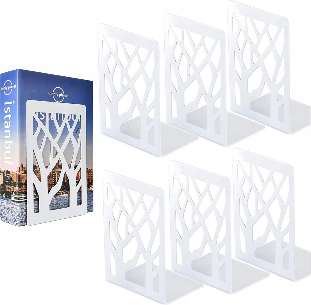 Könyvtámasz Csúszásgátló Fém Fehér Könyvtámasz Állvány 6 Db