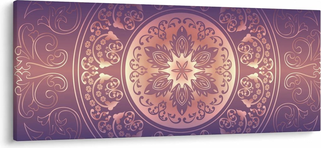Kép - Mandala lila színátmeneten (120x50 cm)