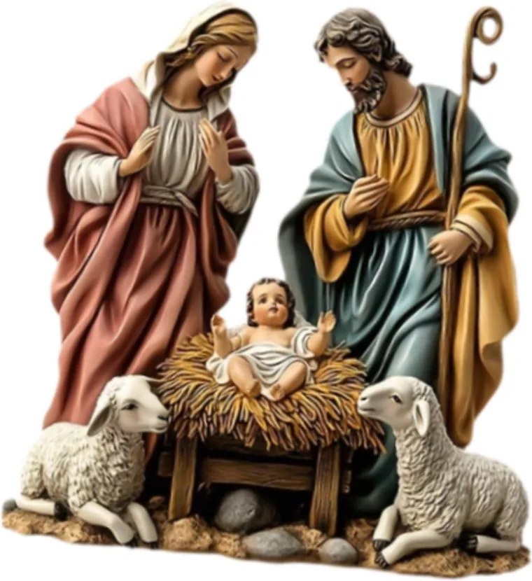 Betlehemi figura, karácsonyi betlehemhez. Vallási szobor, 2D betlehemi figurák