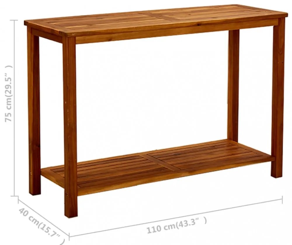 tömör akácfa kerti tálalóasztal 110 x 40 x 75 cm