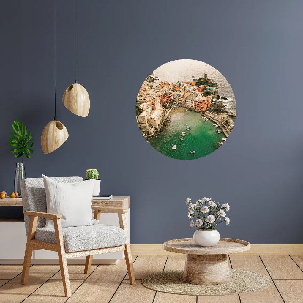 PIPPER. Textil kör alakú falmatrica "Cinque Terre – Olaszország" Méret: 120cm