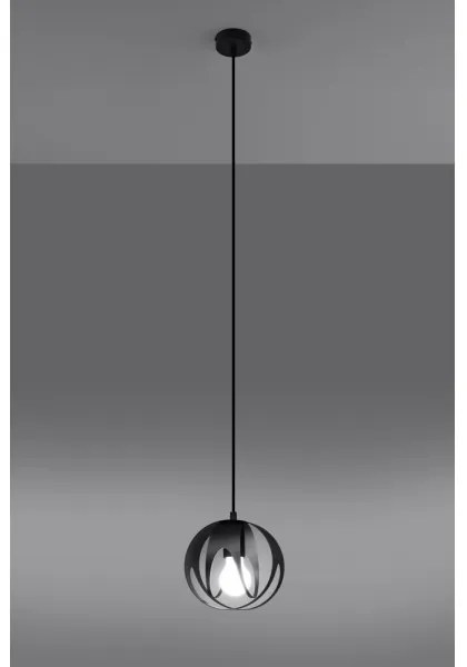 Sollux SL.1087 - Csillár zsinóron TULOS 1xE27/60W/230V fekete
