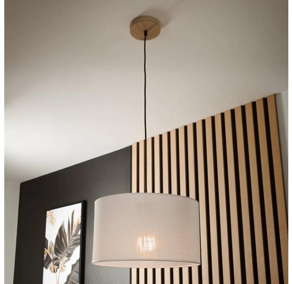 Brilagi Brilagi - Csillár zsinóron ANTHONY 1xE27/60W/230V tölgy/fehér BG1419