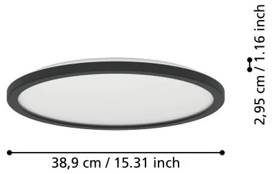 Eglo 901439 - LED Fürdőszobai lámpa ROVITO 18,5W/230V átm. 38,9 cm IP44 fekete