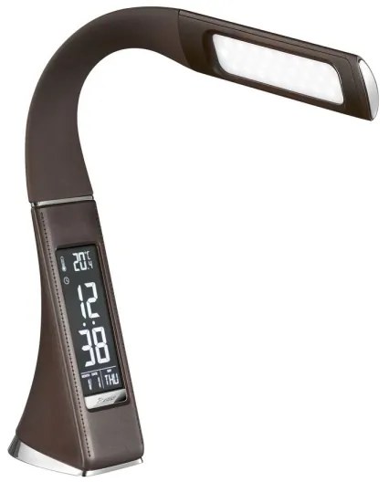 Brilagi - LED Dimmelhető asztali lámpa kijelzővel PELLE LED/7W/230V barna