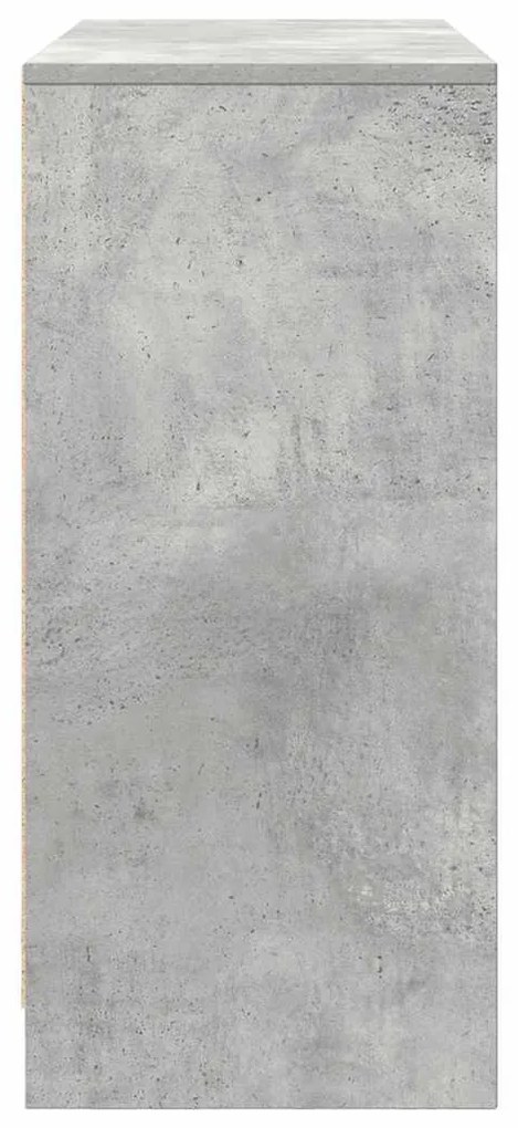 betonszürke szerelt fa tálalószekrény 85x34x76 cm